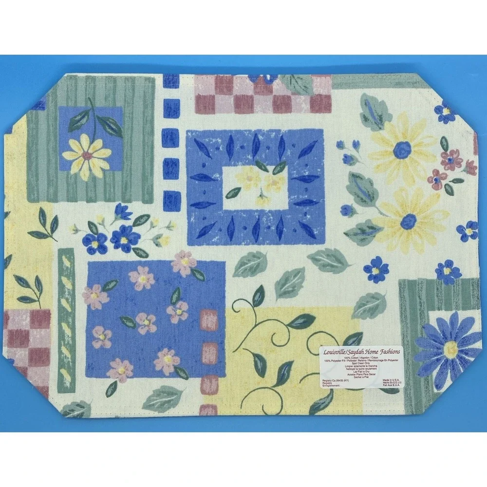 Louisville Saydah Home Fashions Daisy Print Reversible Placemats‎ 4 Cottagecore